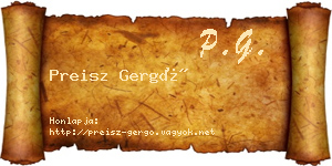 Preisz Gergő névjegykártya